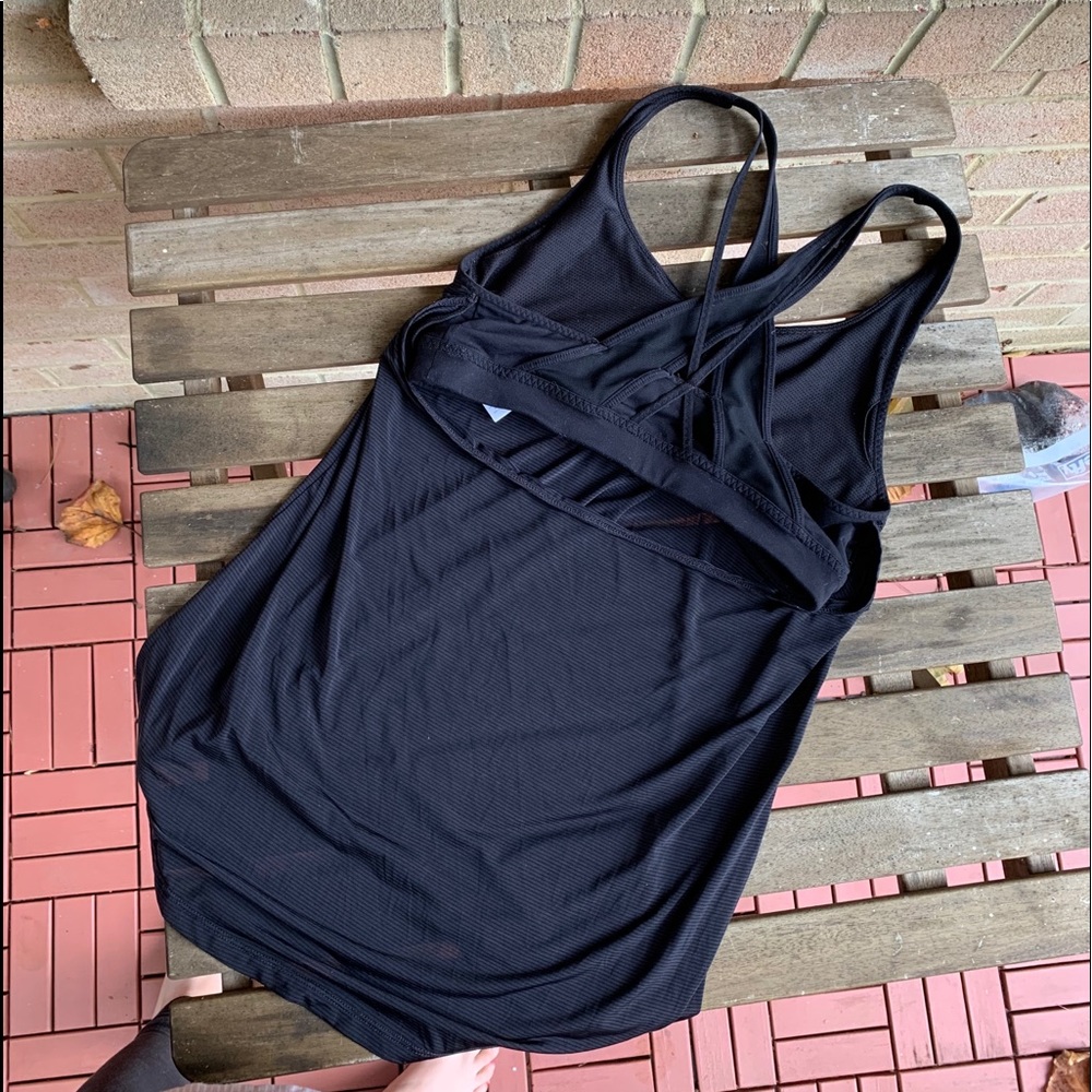 Athleta Black stripped tank Small
